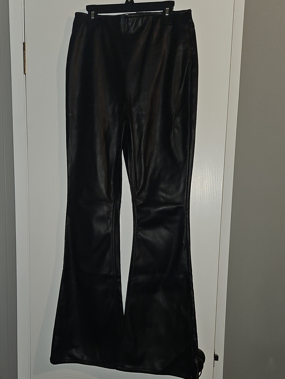 Nwot- Tinseltown Black Faux Leather Flare Pants